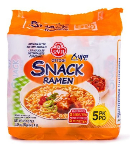 Ramen Coreano Ottogi Snack Ramen Sabor De Res 5pzs