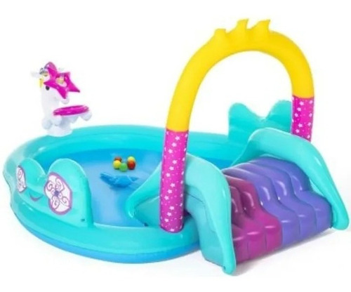 Piscina Inflable Infantil Con Tobogan Pelotas 297x193x135cm