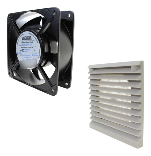 Mini Ventilador 120mm Alumínio + Grelha Plástica Com Filtro