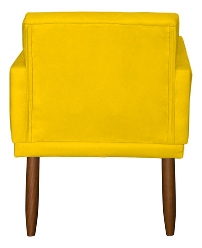 Kit 4 Poltronas Decorativas Para Sala De Espera Manicure Cor Amarelo Desenho Do Tecido Suede Liso