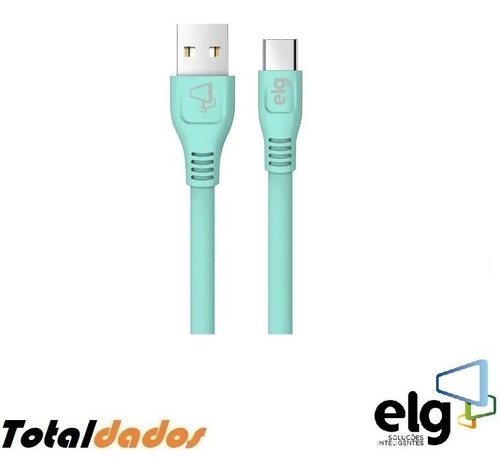 Cabo Flat Usb Tipo-c Reversível Emborrachado 1m