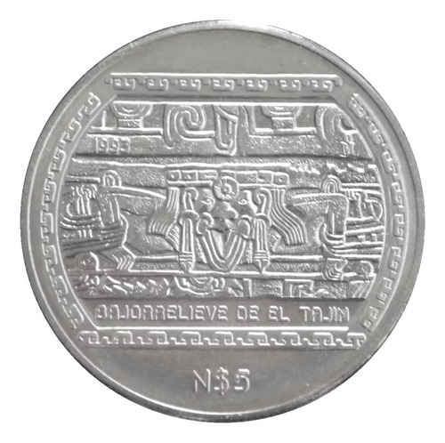Onza De Plata N5 Pesos Bajorelieve De El Tajin 1993