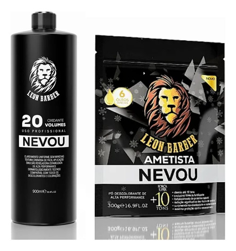 Kit Nevou Descolorante Leon Barber + Oxigenada 20 Volumes