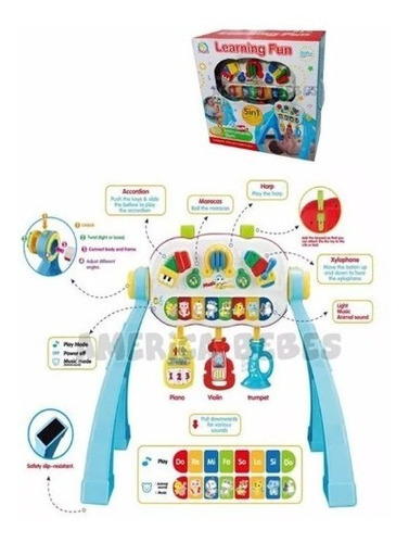 Imagen 2 de 4 de Gimnasio De Bebes Intrumental 5 En 1 Learning Fun