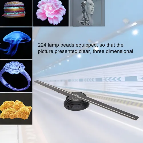 Holograma 3d Proyector Ventilador Hd Led App Control Remoto