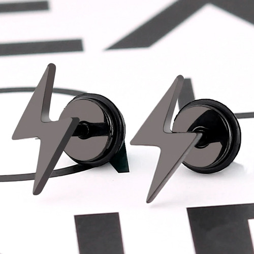 Aros De Acero Mujer Aros Hombre Piercing Rayo Aros Negros