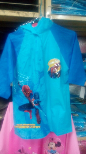 Impermeable Poncho De Niños De Spiderman Color Azul