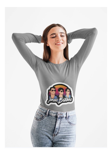 Polera Larga Dama Jonas Brothers Banda Vintage Estampado