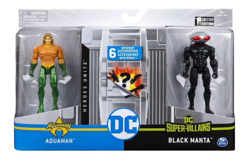 Aquaman Vs Black Manta Dc Universe Spin Master 10 Cm +3 Años