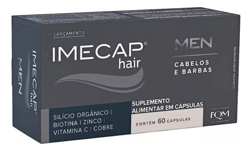 Kit Imecap Men Cabelo E Barba Antiqueda Shampoo Tonico Caps