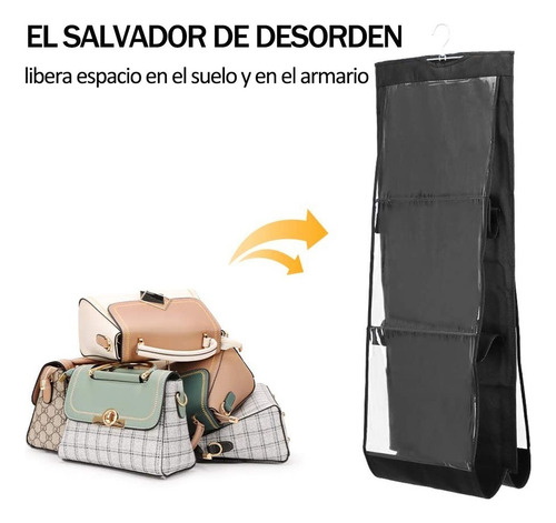 Organizador Colgantes Para Bolsos En Armario Color Negroab