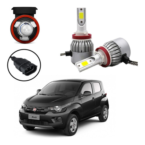 Kit Lâmpadas Led Farol Milha Fiat Mobi 2016 2017 2018