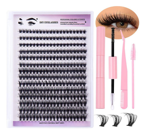 Kit De Extensión De Pestañas Postizas De Aspecto Natural Par