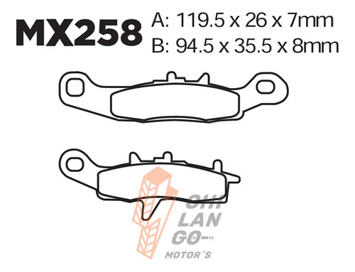 Balatas Del. Der. Kawasaki Kfx 450 (ksf) All Models 08-14