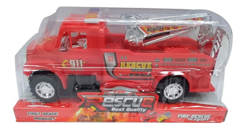 Camion Bombero A Friccion Rescue Best Quality Sebigus 50202 Color Rojo