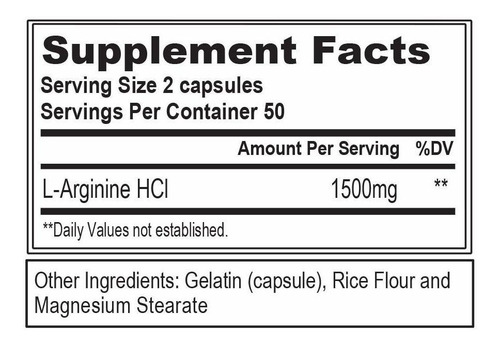 Imagen 3 de 5 de L Arginina 1500mg Aumenta Estatura Precursor Hgh 100 Cap