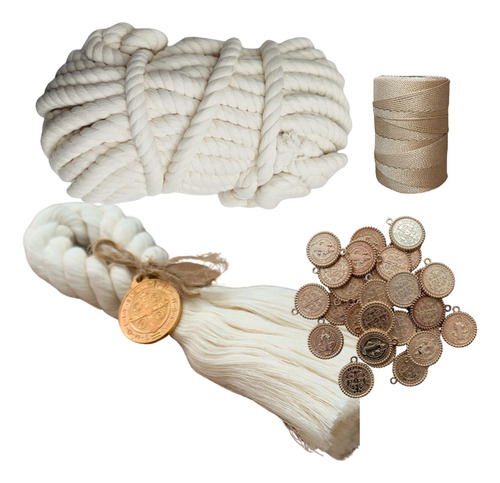 Boho Almendra Macrame Bendiciones Medalla Dorada San Benito