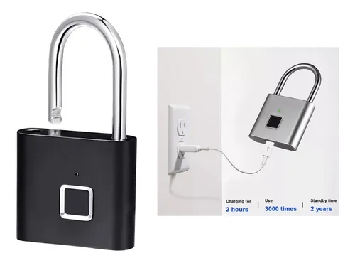 Candado Con Lector De Huella Recargable Digital Sin Llave
