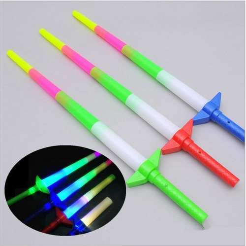 Vara Espada Luminosa Led Extensible Plastica Luces Pack X 10
