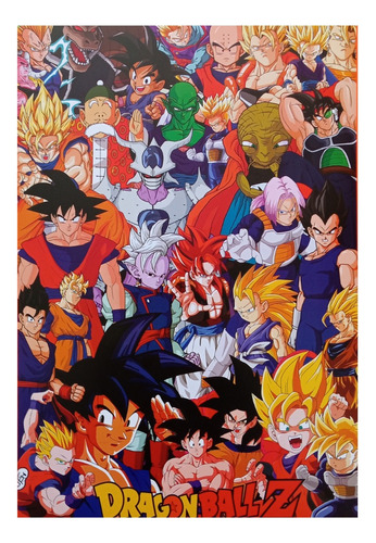 Poster Dragon Ball Personajes De La Saga