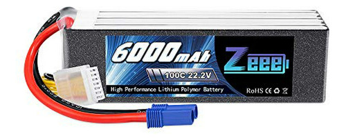 Batería Lipo Zeee 22,2 V 100c 6000mah 6s Con Conector Ec5 Ba
