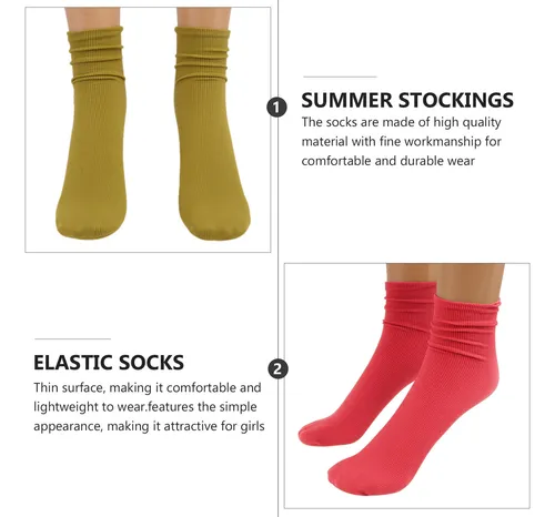 6 Pares De Calcetines Elásticos De Verano Para Mujer, Calcet