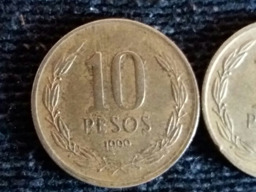 Moneda Chile 10 Pesos 1999 Cuño Gastado (x1074