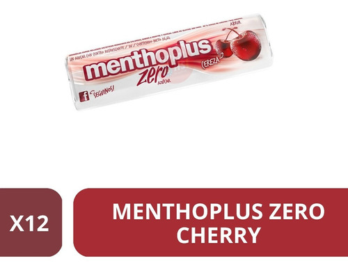 Caramelos Menthoplus Zero sabor cherry - Caja x 12 un