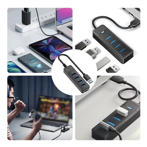 Hub Usb Para Computadora Portátil Hub Usb 3.0 De 4 Puertos D