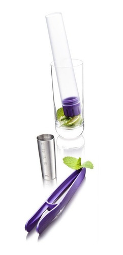 Imagen 2 de 6 de Pisón + Medidor + Pinzas Para Cocktails- Muddler & Tools -vi