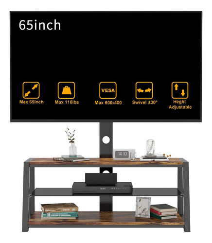 Cuisinsmart Soporte De Tv Con Soporte Soporte De Tv Negro