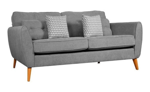 Sillón Sofa De Living Tapizado Tela 3 Cuerpos Madera Alvar