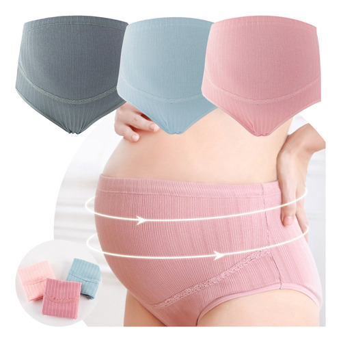 Pack 3 Panti Pantaletas Maternidad Embarazo Con Ajustador