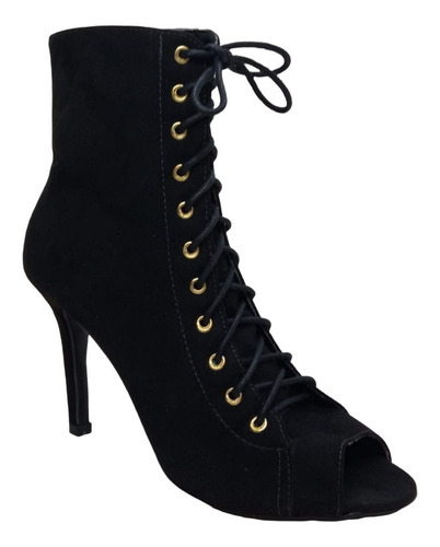 Imagem 3 de 7 de Bota Coturno Ankle Boot Feminina Salto Alto Fino Cano Curto