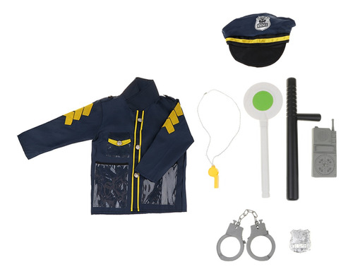 8pcs Disfraz De Oficial De Policía Con Herramientas