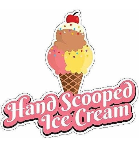 Signmission Hand Scooped Ice Cream 16 Calcomanías Soporte De