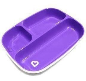 Imagen 2 de 3 de Plato Con División Comida Munchkin Bebé Morado Práctico
