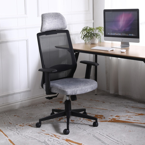 Imagen 4 de 10 de Silla De Oficina Gerencial Snake En Tela Gris Brazos 2d