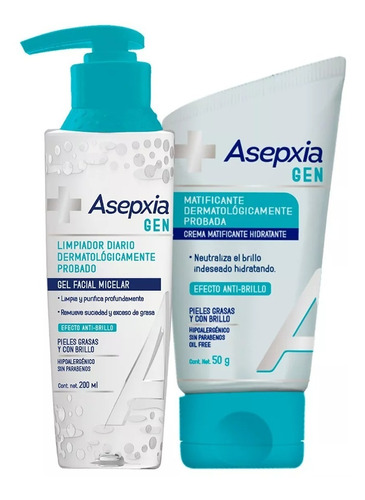 Pack Asepxia Gen Gel Facial Micelar+ Crema Matificante