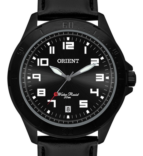 Relógio Orient Masculino  Couro Preto - Mpsc1008 P2px