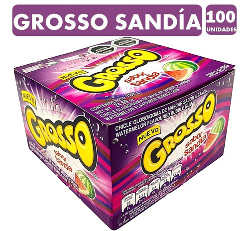 Chicle Grosso Sandía Display 100 Unidades 7gr