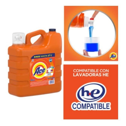 Detergente Para Ropa Líquido Ace Limpieza Completa 8.5 Litro