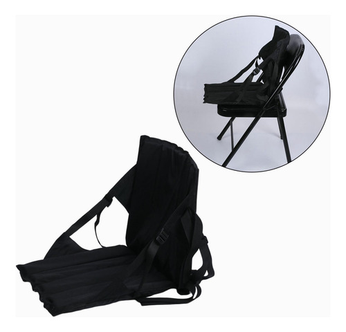 Kayak Seat Silla De Piso Plegable Con Respaldo Para Negro