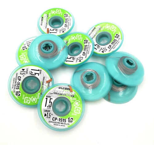 Imagen 2 de 5 de Malla Desoldante Goot Saturada En Flux 1.5mm Cp1515 Japon Ht