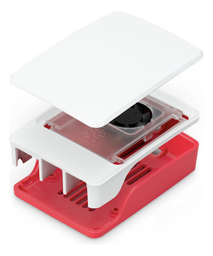 Gabinete Oficial Raspberry Pi 5 Rojo Y Blanco Macrotec