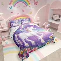 Comprar Erosebridal Rainbow Unicorn Juego De Cama Doble Para Princes