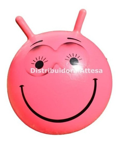 Pelota Saltarina Dibujo De Carita Con Agarre Pvc Inflable 40