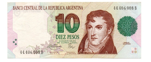 Billete Argentina 10 Pesos Convertibles 1er Dis Bottero 3042