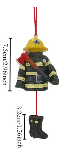 Colgante De Bombero En Forma De T Christmas, Color Amarillo
