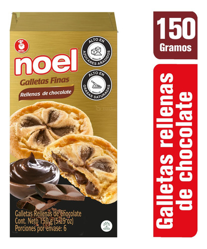Galletas Noel Finas Rellenas De Chocolate X 150g